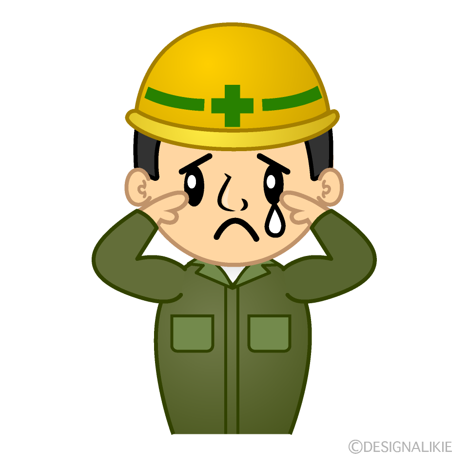 かわいい悲しい作業員イラスト