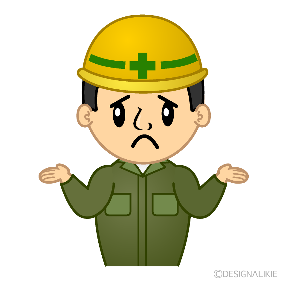 かわいい困る作業員イラスト