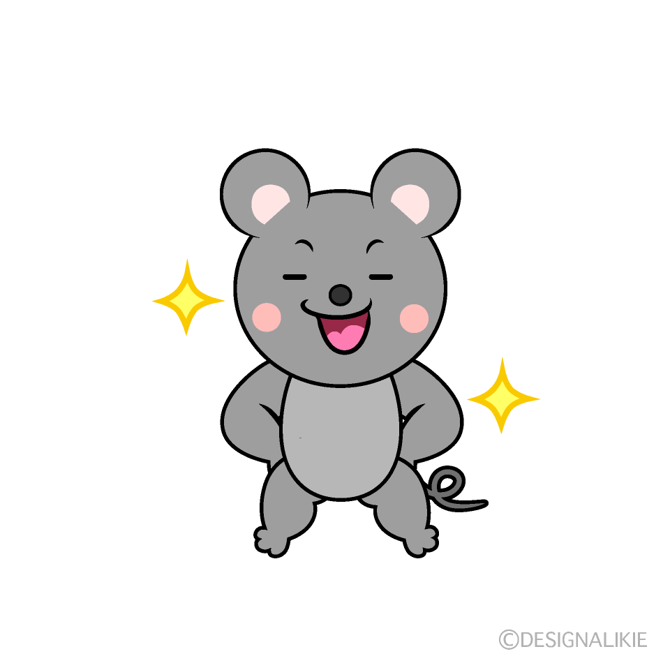 かわいい自信満々なネズミイラスト