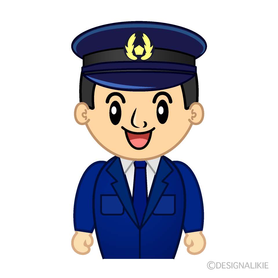 かわいい笑顔の警察官イラスト