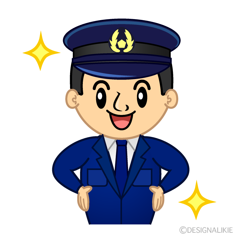 かわいい自信満々な警察官イラスト