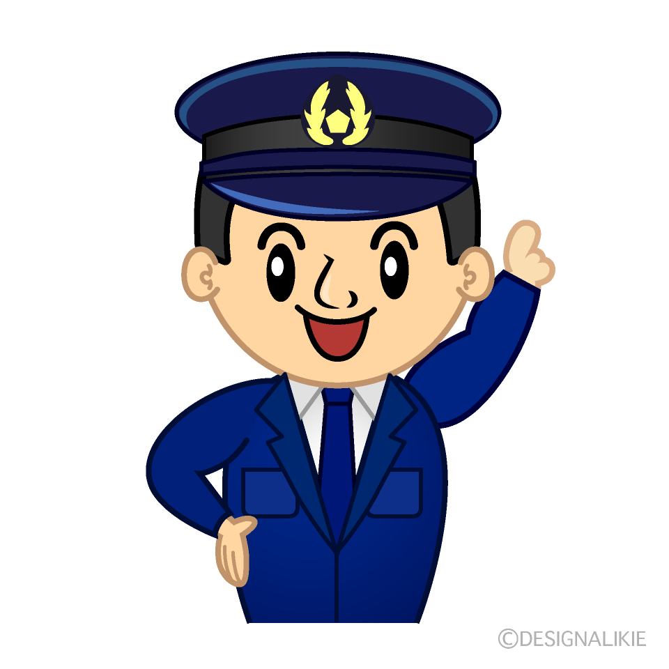 かわいい指差し警察官イラスト