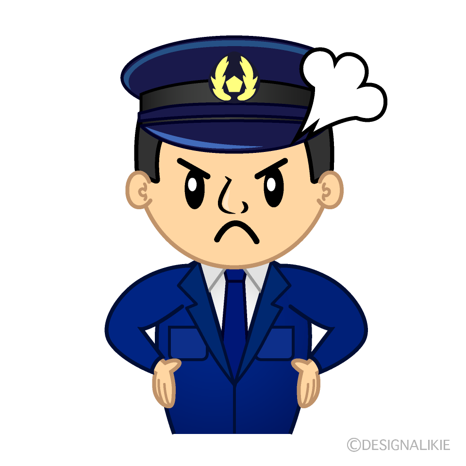 かわいい怒る警察官イラスト