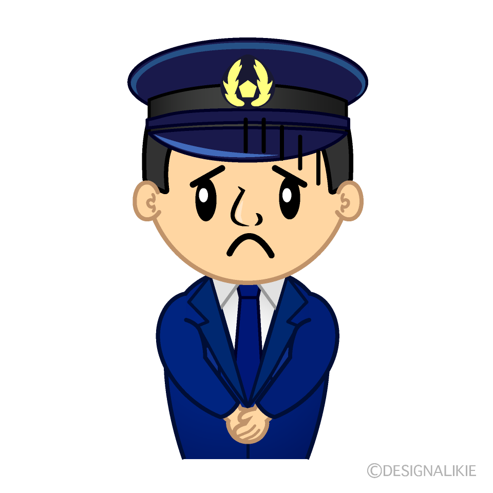 かわいい落ち込む警察官イラスト