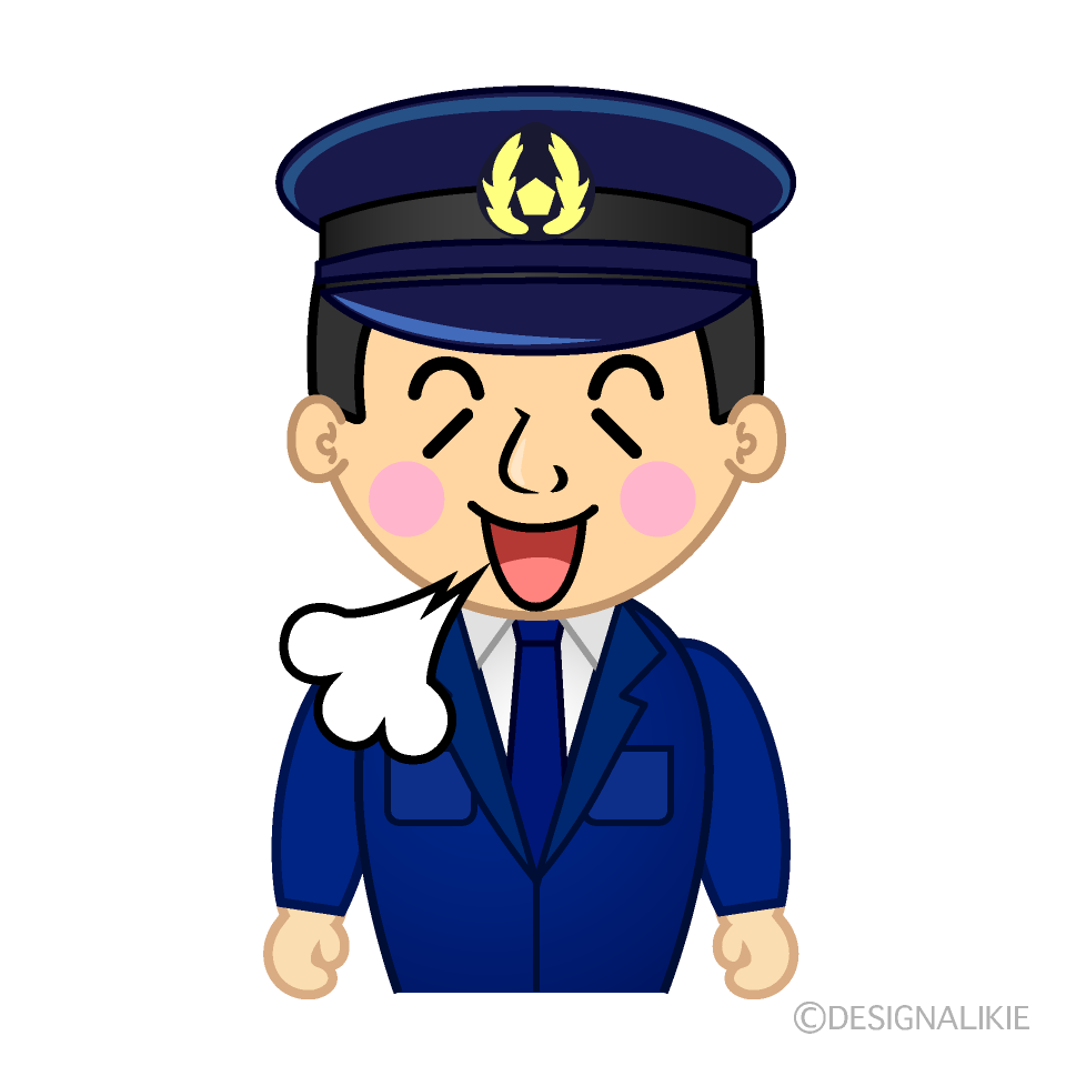 かわいいリラックスする警察官イラスト