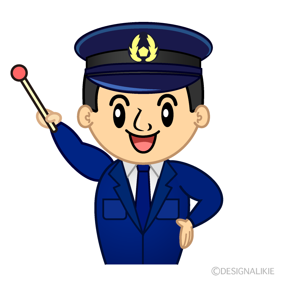 かわいい説明する警察官イラスト