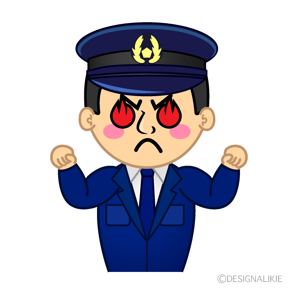 かわいい燃える警察官イラスト