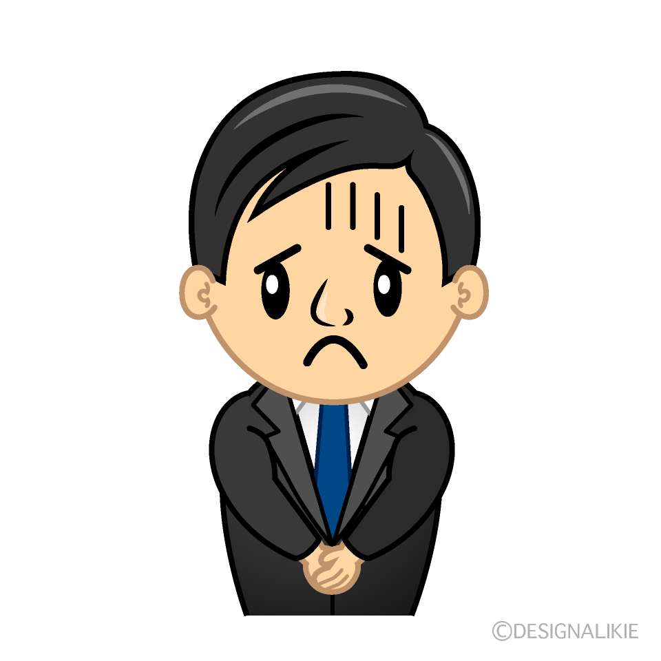 Cute Depressed Salaryman Clipart