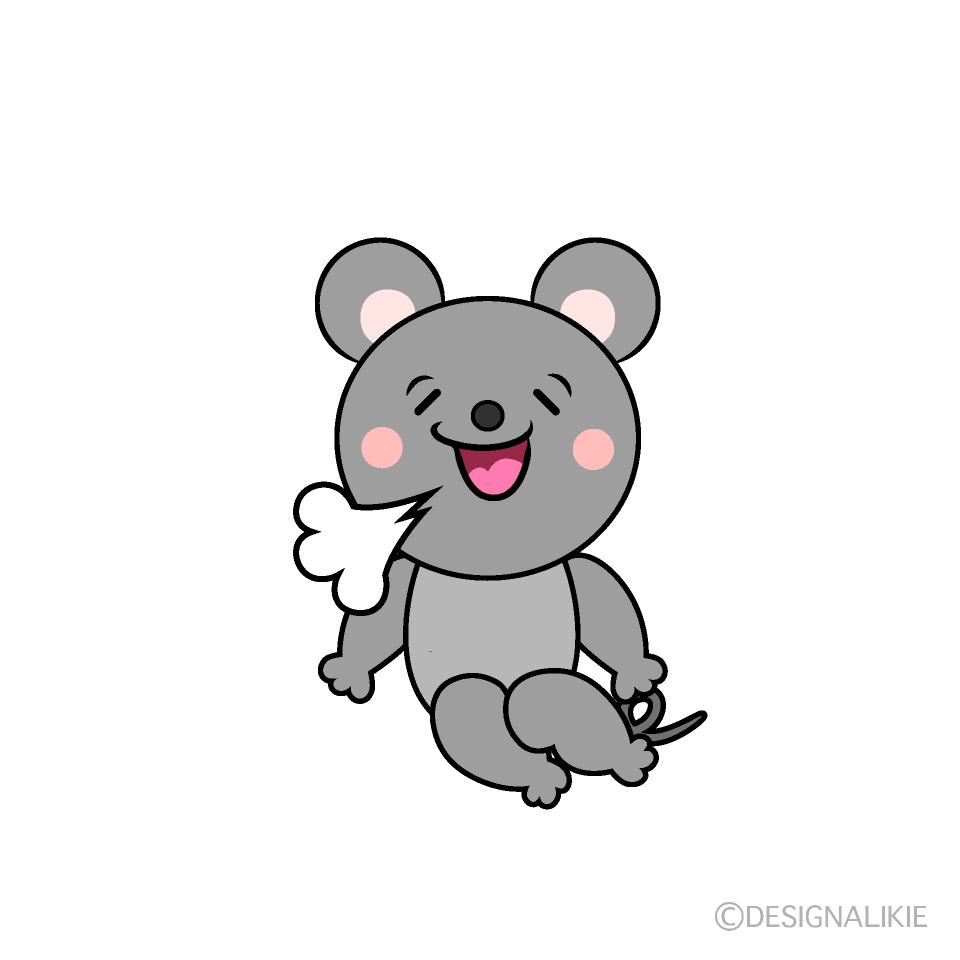 かわいいリラックスしたネズミイラスト
