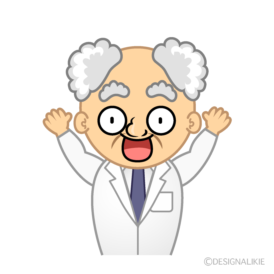 Cute Surprised Professor Clipart