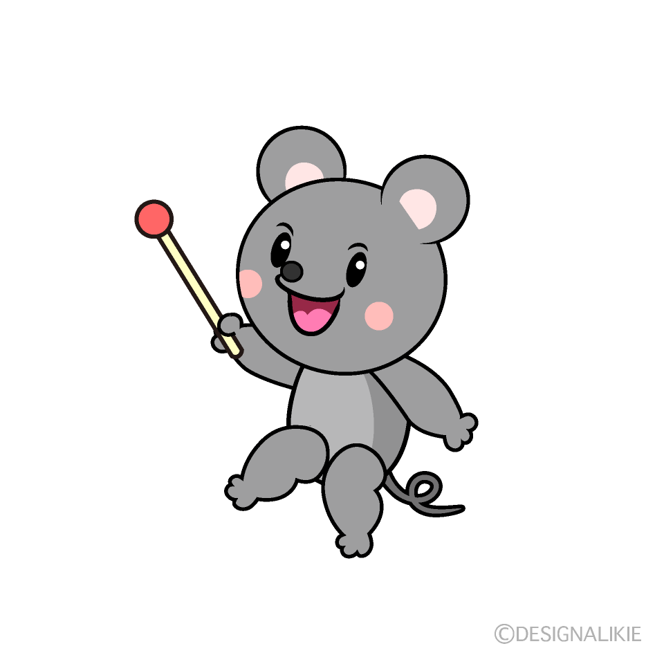 かわいい説明するネズミイラスト
