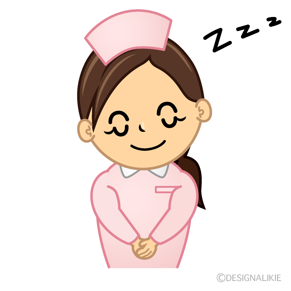 かわいい居眠りする看護婦イラスト