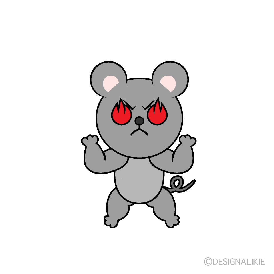 かわいい燃えるネズミイラスト