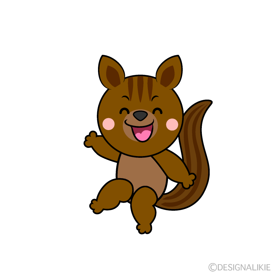 かわいい笑顔のリスイラスト