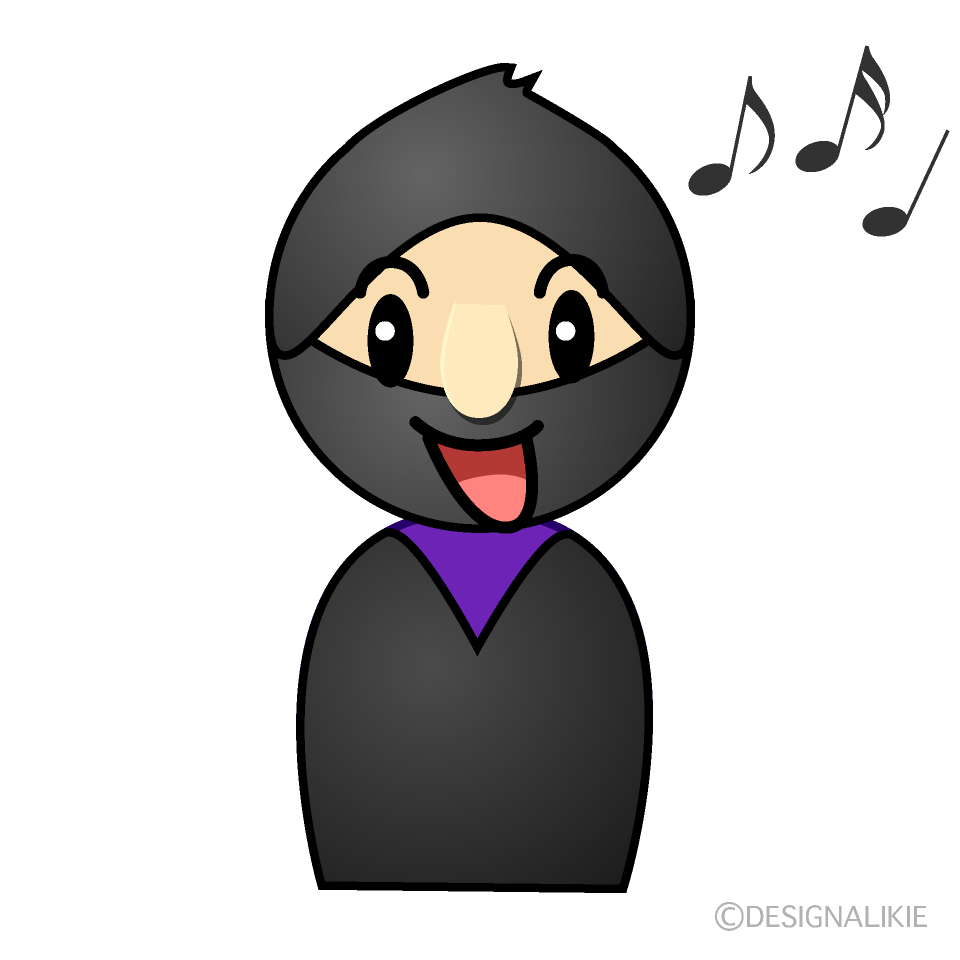 Cute Singing Ninja Clipart