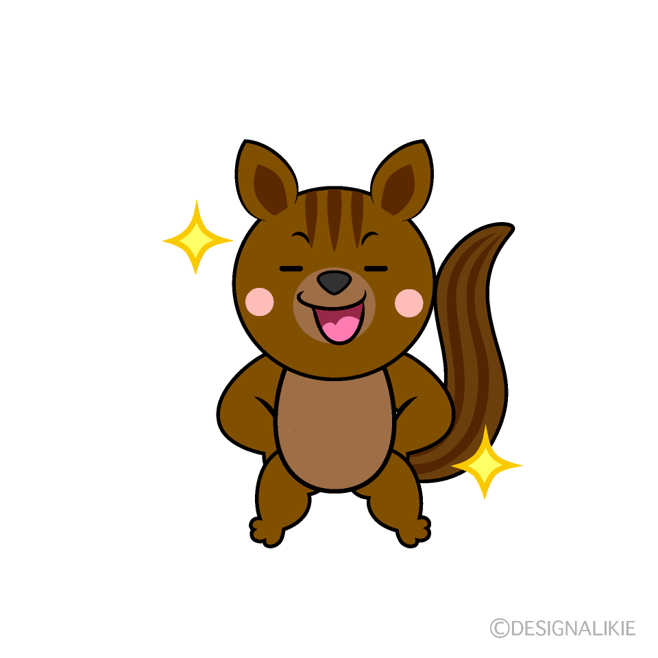 かわいい自信満々なリスイラスト