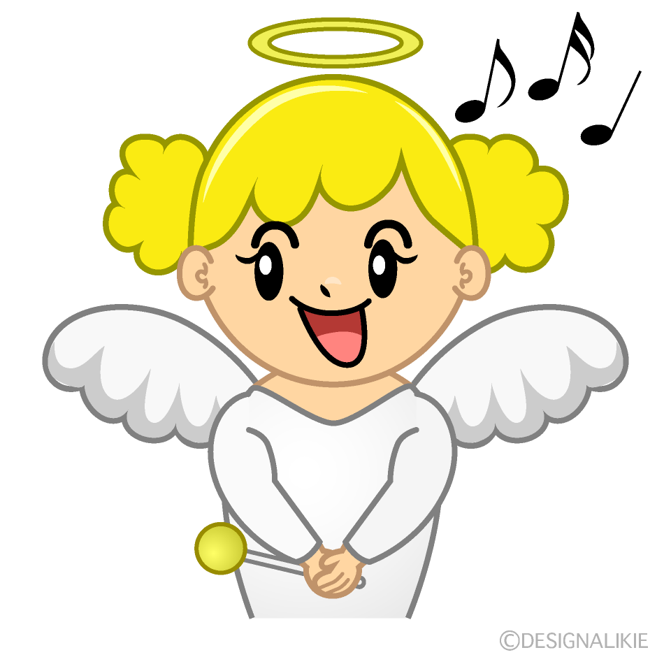 かわいい歌う天使イラスト