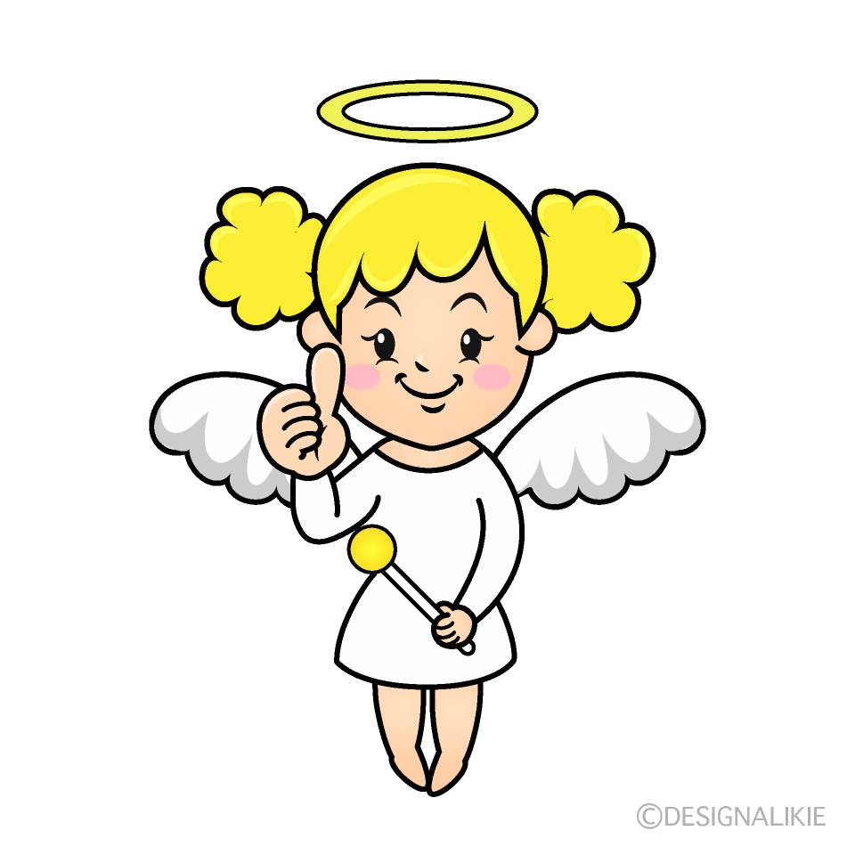 かわいいいいねする天使イラスト