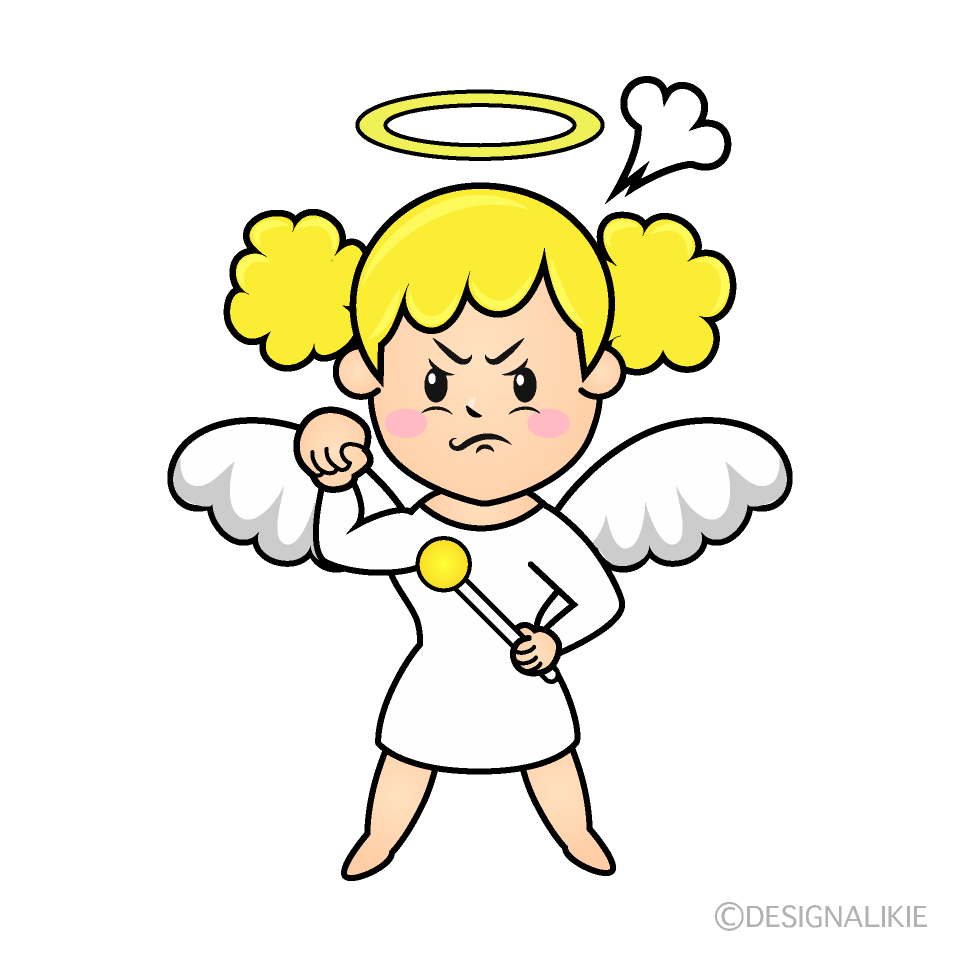 Cute Angry Angel Clipart