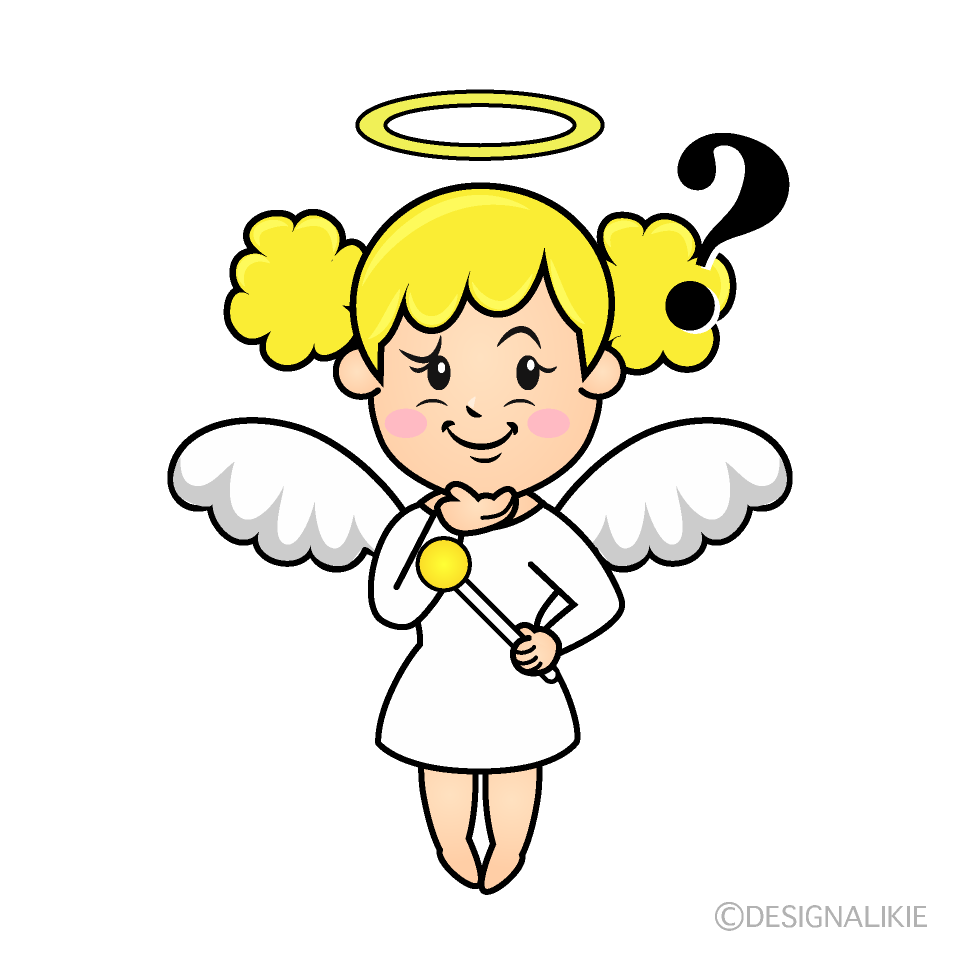 かわいい考える天使イラスト