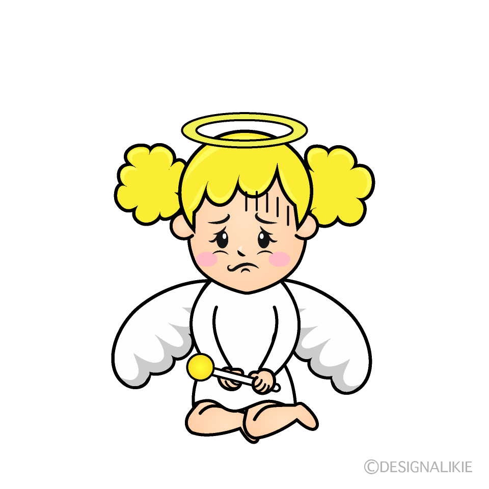 Cute Depressed Angel Clipart