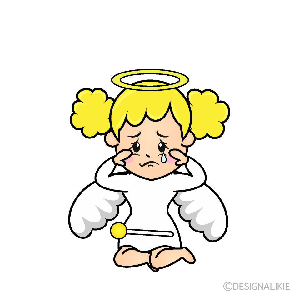 かわいい悲しい天使イラスト