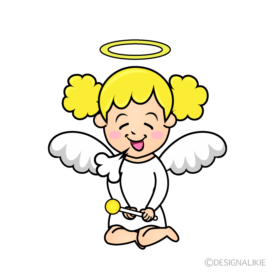Cute Relaxed Angel Clipart