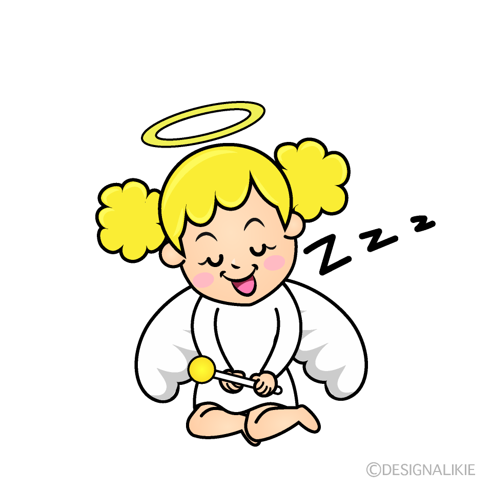 かわいい寝る天使イラスト
