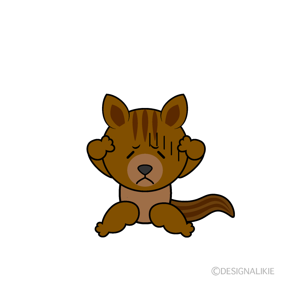かわいい落ち込むリスイラスト