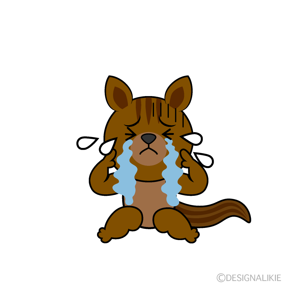 かわいい泣くリスイラスト