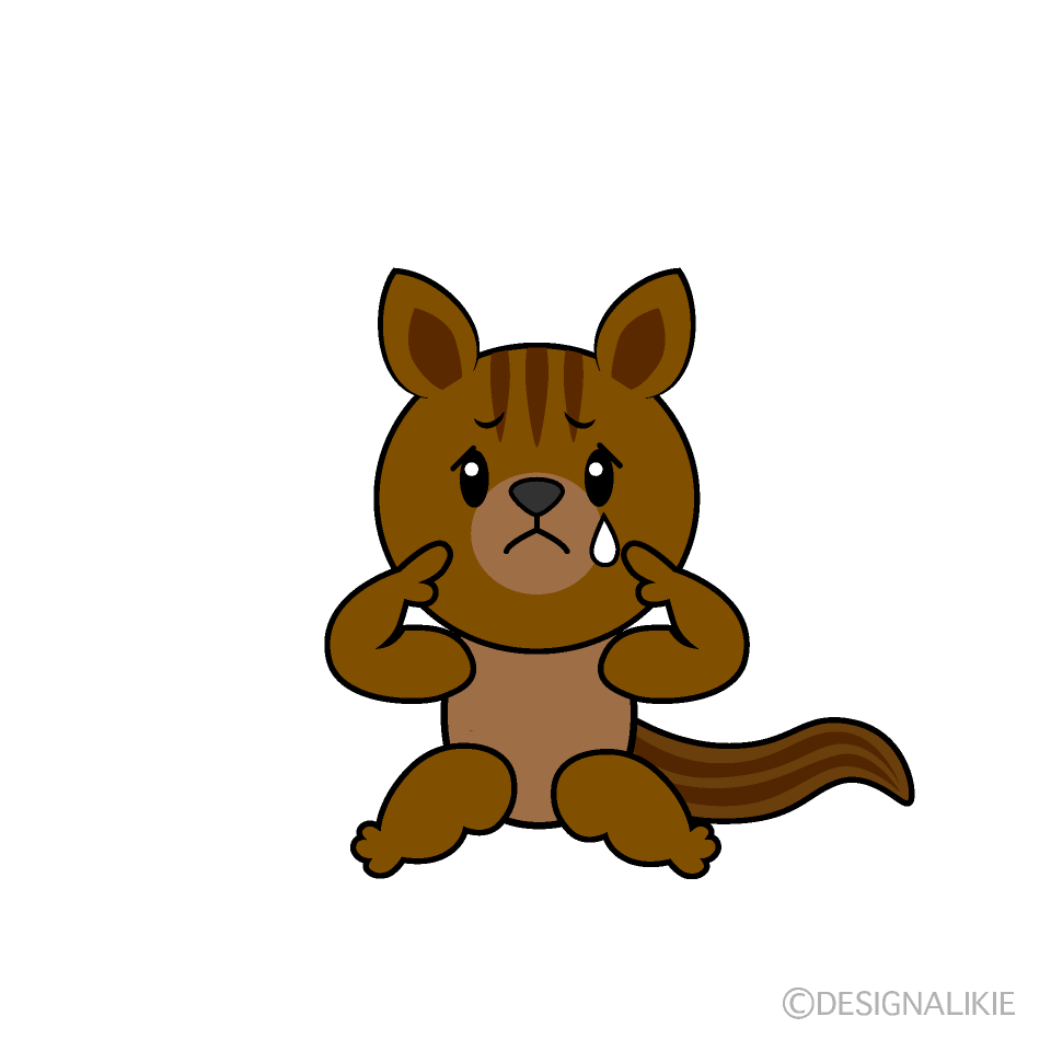 かわいい悲しいリスイラスト