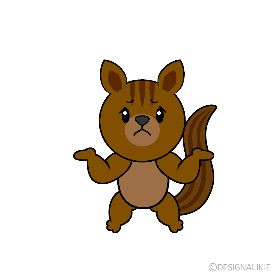 Cute Troubled Squirrel Clipart