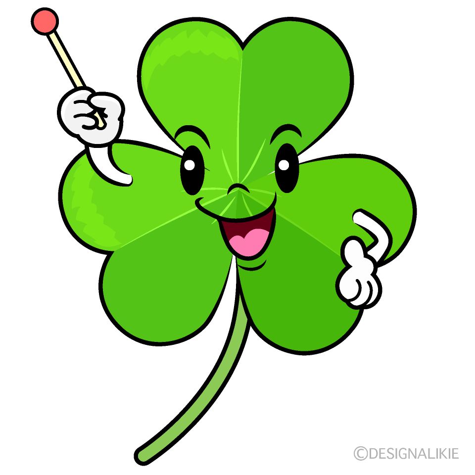 Cute Explaining Clover Clipart