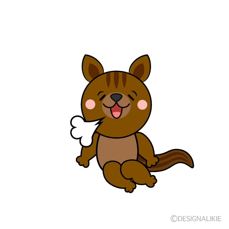 かわいいリラックスしたリスイラスト