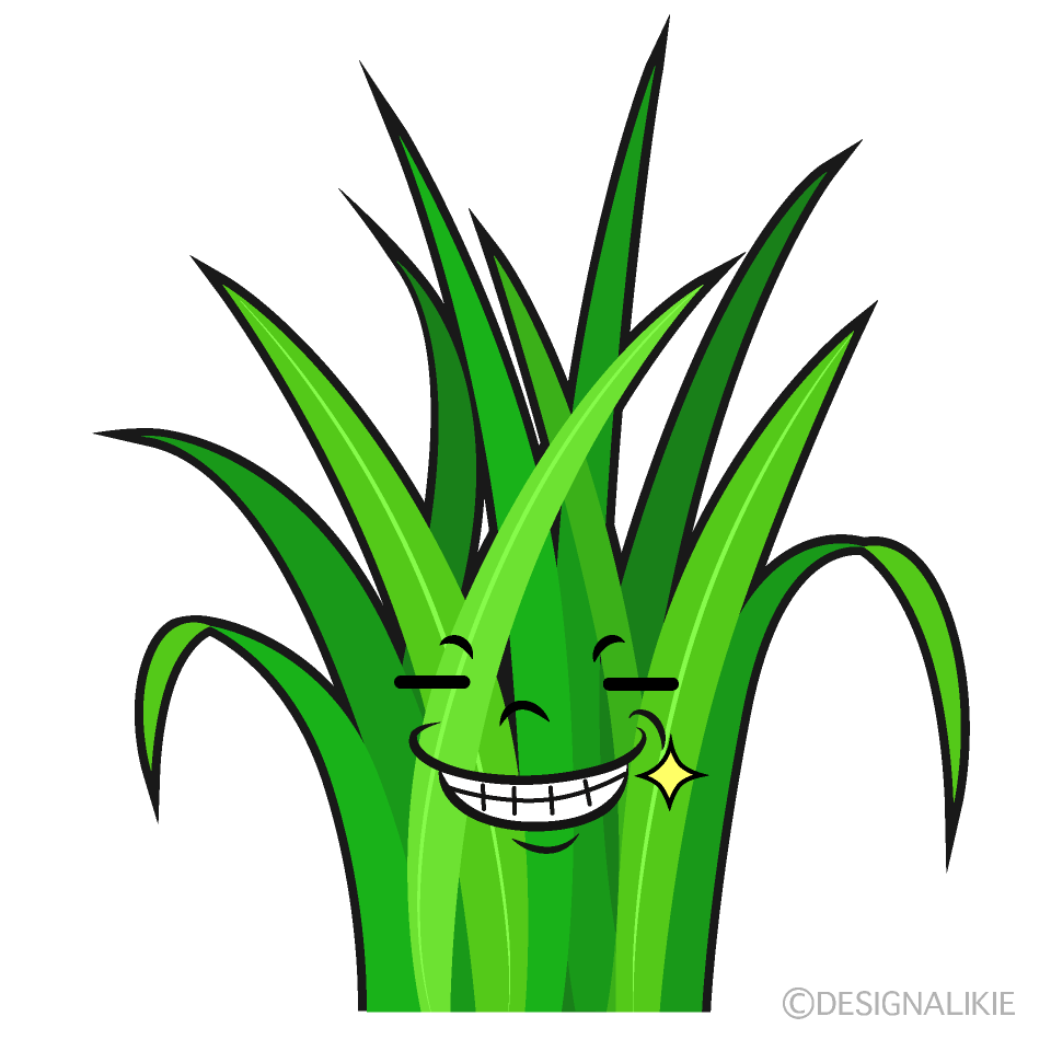 Cute Grinning Grass Clipart