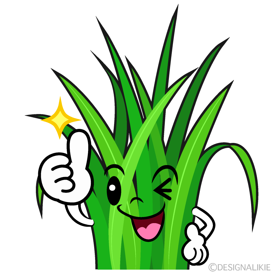 Cute Thumbs-up Grass Clipart