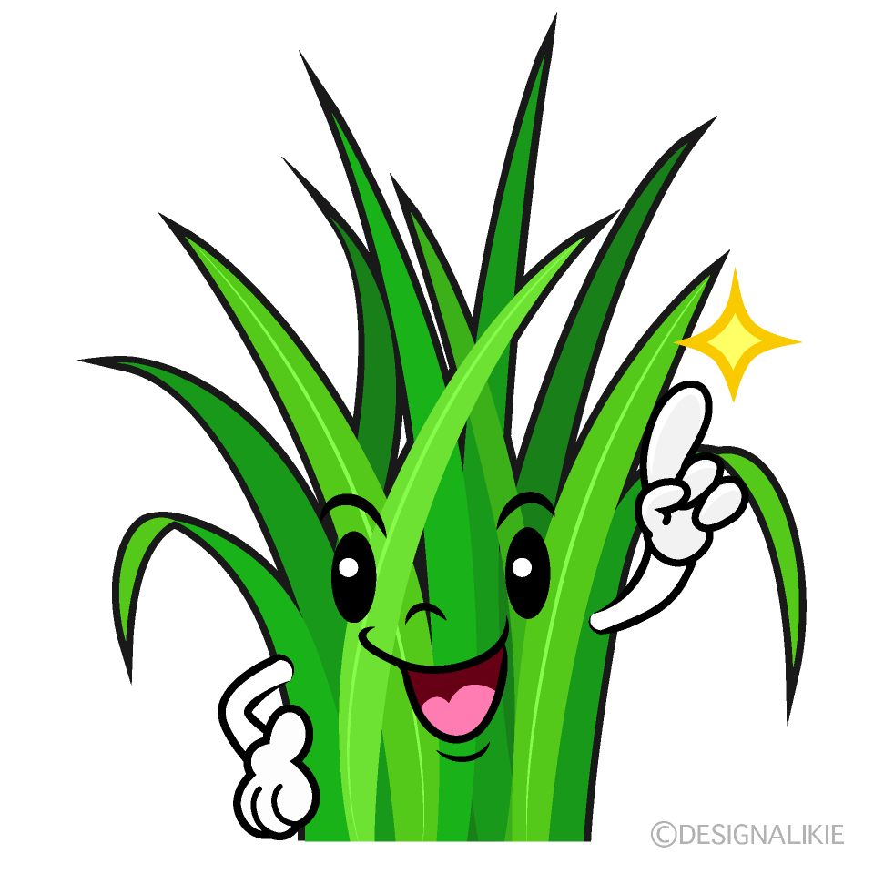 かわいい指差し草イラスト