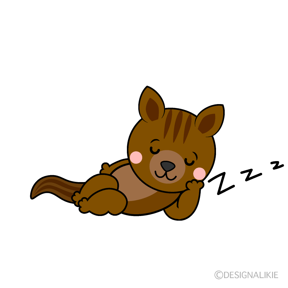 Cute Sleeping Squirrel Clipart