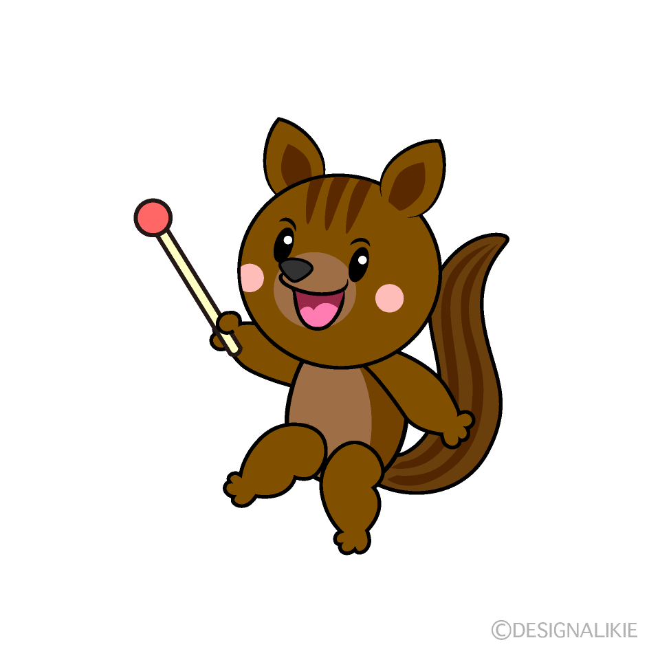 かわいい説明するリスイラスト