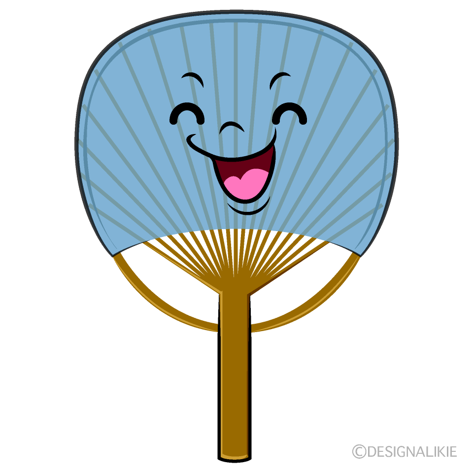 かわいい笑顔のうちわイラスト