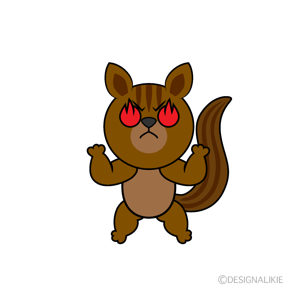 かわいい燃えるリスイラスト