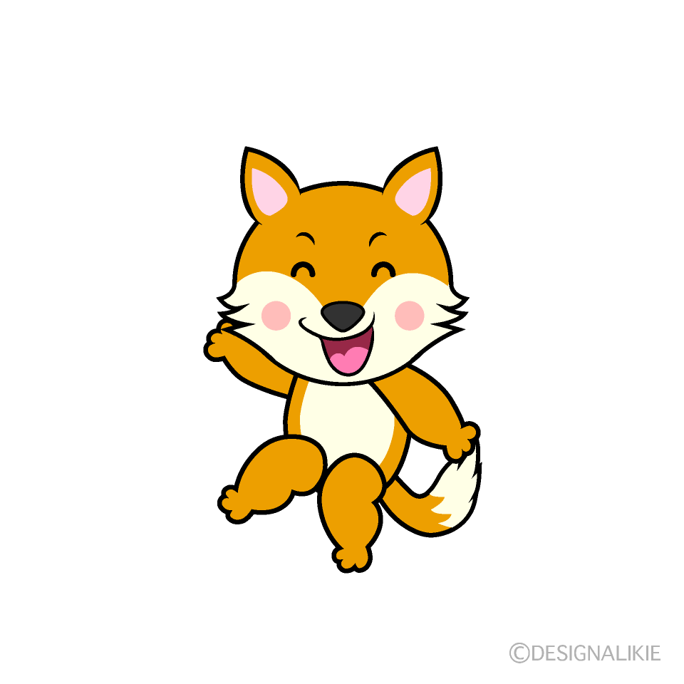 かわいい笑顔のキツネイラスト