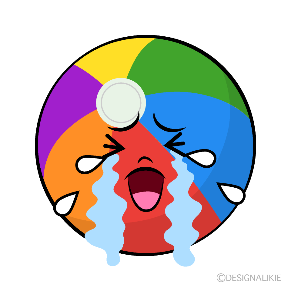 かわいい泣くビーチボールイラスト