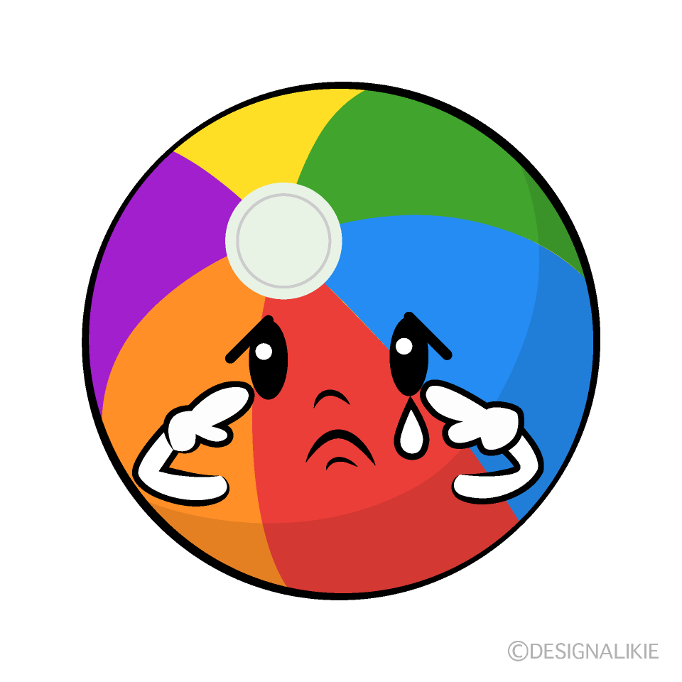 かわいい悲しいビーチボールイラスト