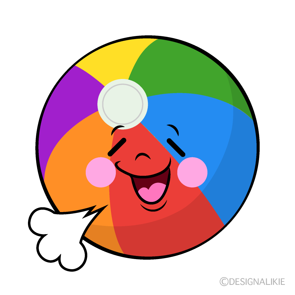 Cute Relaxed Beach Ball Clipart