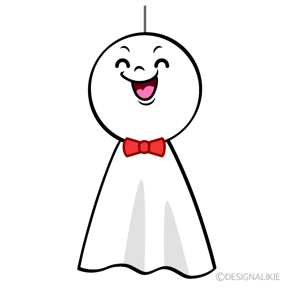 かわいい笑顔のてるてる坊主イラスト