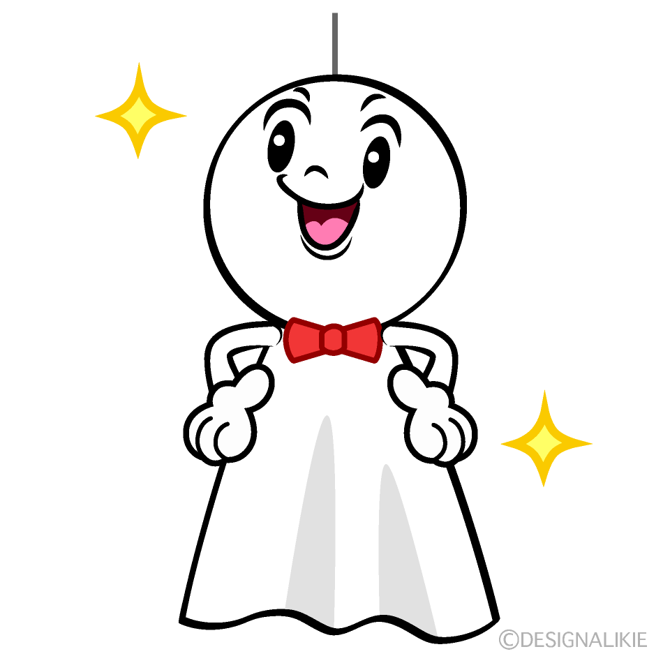 かわいい自信満々なてるてる坊主イラスト
