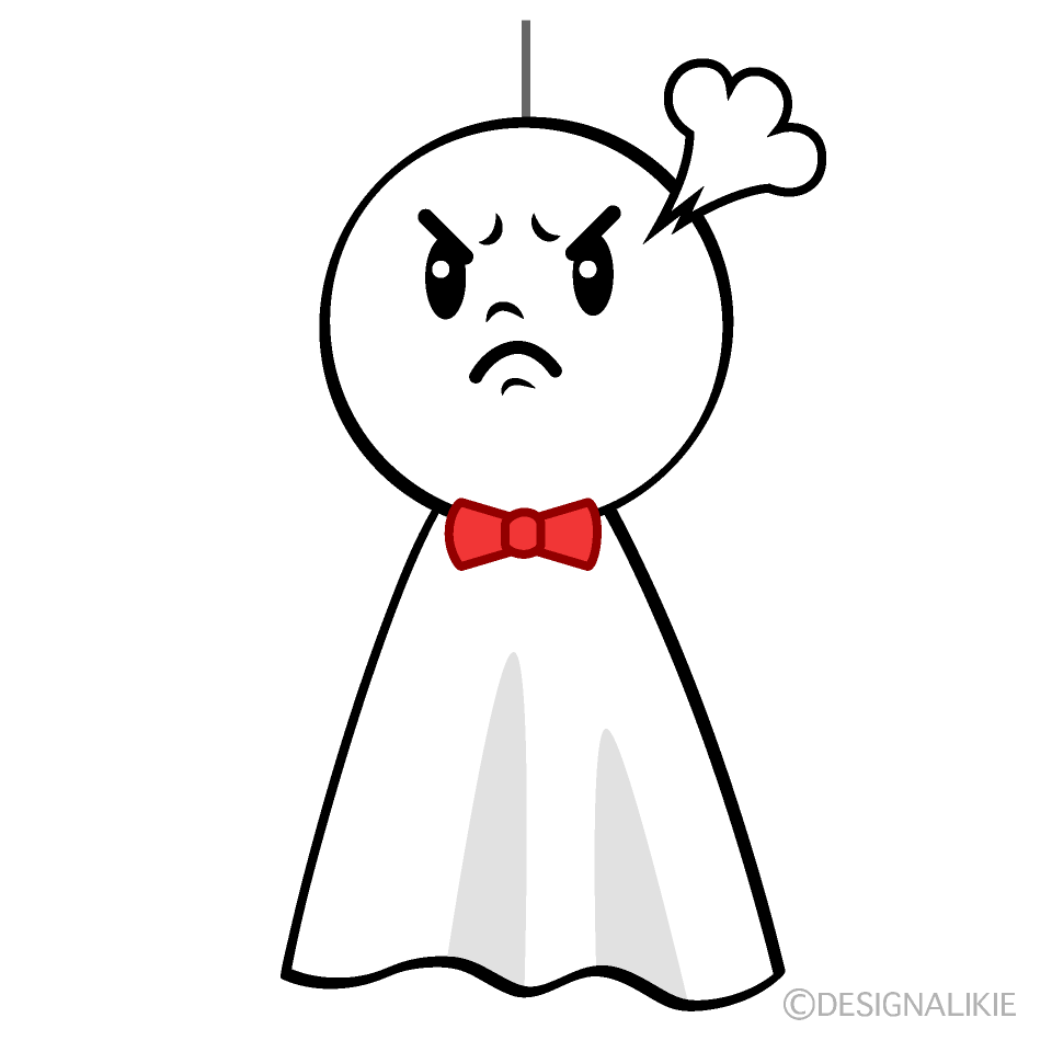 かわいい怒るてるてる坊主イラスト