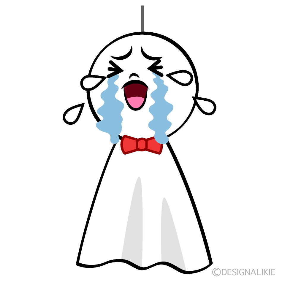 かわいい泣くてるてる坊主イラスト