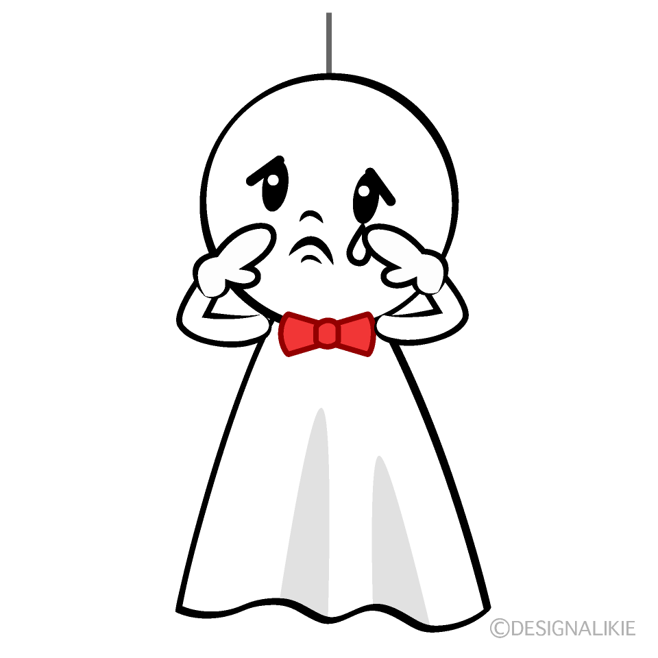 かわいい悲しいてるてる坊主イラスト